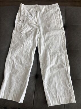 Chico's White Pinstripe Capris